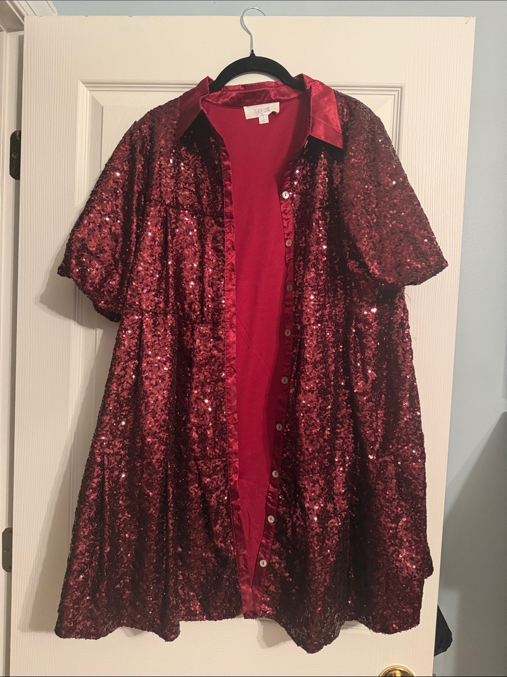 Peach Love California Rich Berry Button Down Dress